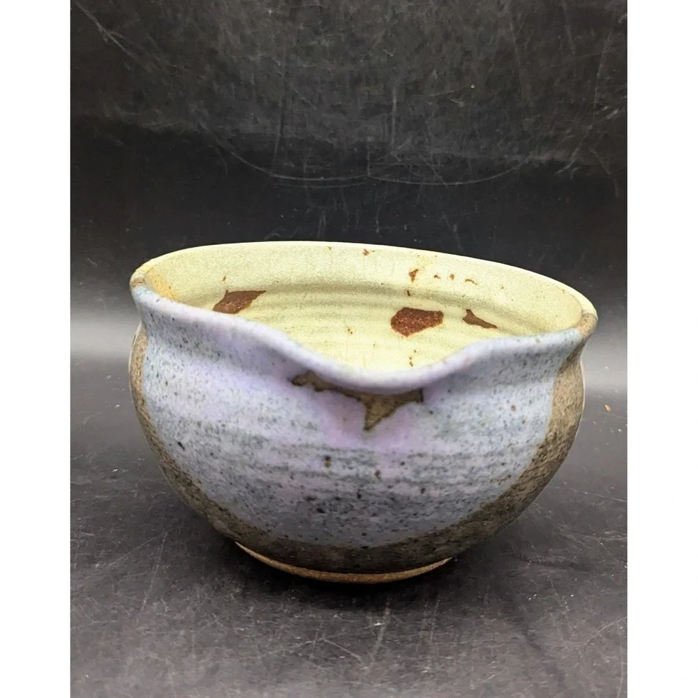 Vintage Studio Art Pottery Stoneware Batter Bowl Speckled Glaze 6